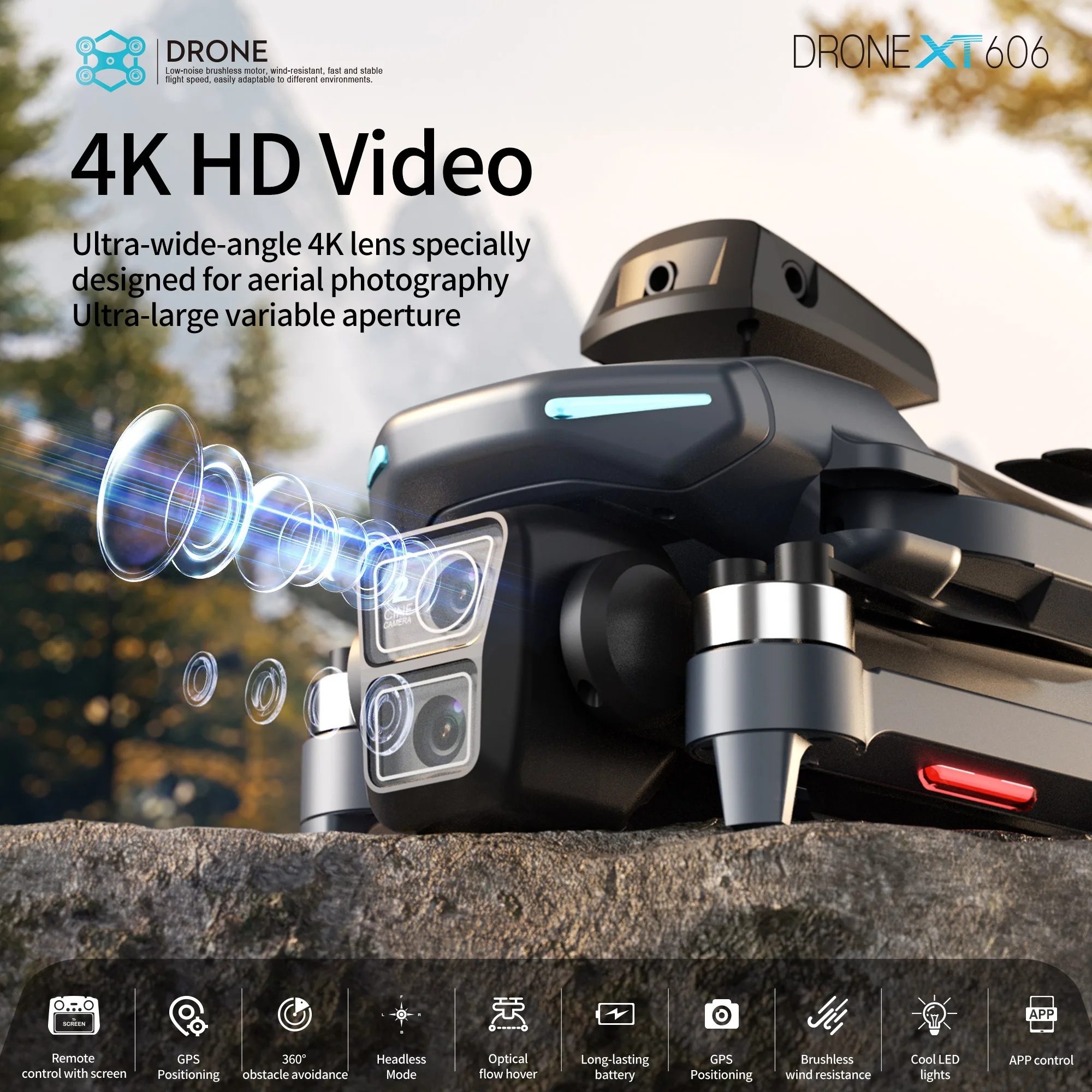 طائرة بدون طيار XT606 الأصلية  - مراجعة Drone Gps Mount وسعره